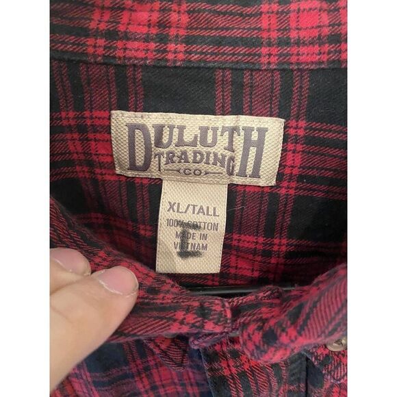 Duluth Mens XLT Tall Button Down Flannel Ref Black - Picture 4 of 7